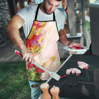 Japanese and Hawaiian Culture Fusion Apron Irezumi with Turtles and Lei Kakau Pattern Sunset Vibe