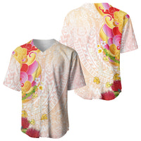 Japanese and Hawaiian Culture Fusion Baseball Jersey Irezumi with Turtles and Lei Kakau Pattern Sunset Vibe