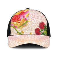 Japanese and Hawaiian Culture Fusion Baseball Net Cap Irezumi with Turtles and Lei Kakau Pattern Sunset Vibe