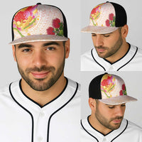 Japanese and Hawaiian Culture Fusion Baseball Net Cap Irezumi with Turtles and Lei Kakau Pattern Sunset Vibe