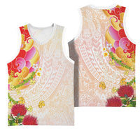 Japanese and Hawaiian Culture Fusion Basketball Jersey Irezumi with Turtles and Lei Kakau Pattern Sunset Vibe