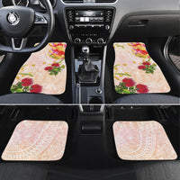 Japanese and Hawaiian Culture Fusion Car Mats Irezumi with Turtles and Lei Kakau Pattern Sunset Vibe