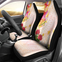 Japanese and Hawaiian Culture Fusion Car Seat Cover Irezumi with Turtles and Lei Kakau Pattern Sunset Vibe