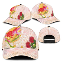 Japanese and Hawaiian Culture Fusion Classic Cap Irezumi with Turtles and Lei Kakau Pattern Sunset Vibe