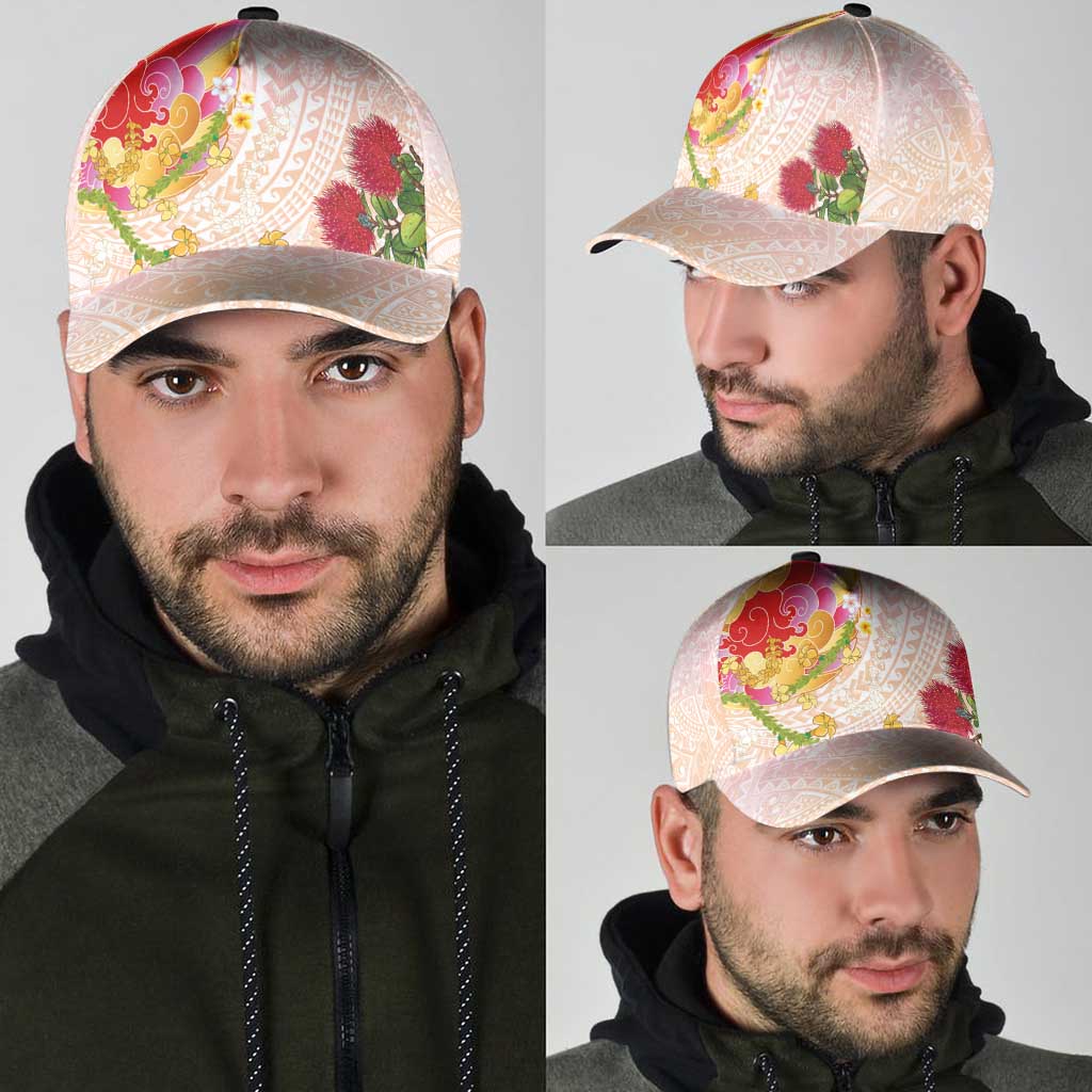 Japanese and Hawaiian Culture Fusion Classic Cap Irezumi with Turtles and Lei Kakau Pattern Sunset Vibe