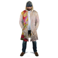 Japanese and Hawaiian Culture Fusion Cloak Irezumi with Turtles and Lei Kakau Pattern Sunset Vibe