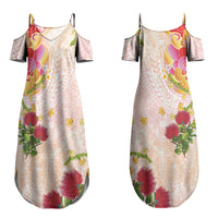 Japanese and Hawaiian Culture Fusion Couples Matching Summer Maxi Dress and Hawaiian Shirt Irezumi with Turtles and Lei Kakau Pattern Sunset Vibe