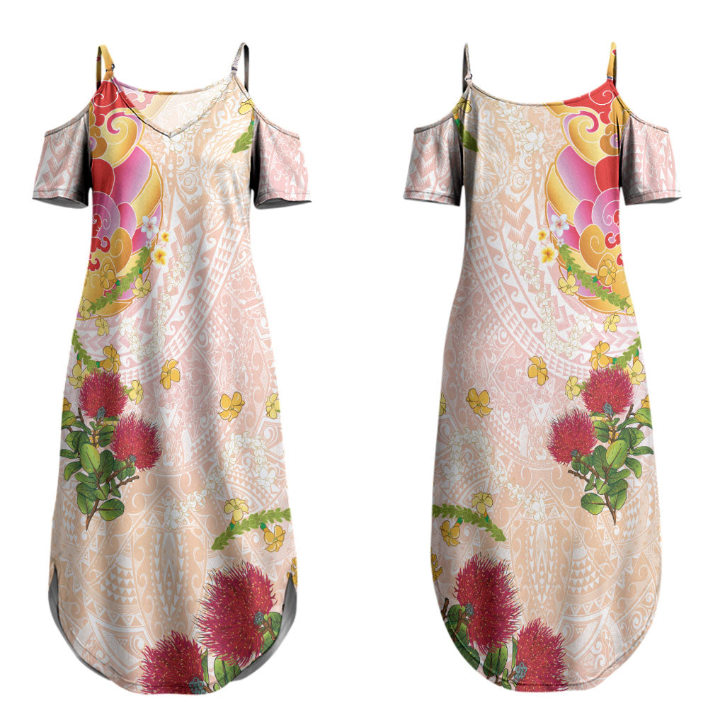 Japanese and Hawaiian Culture Fusion Couples Matching Summer Maxi Dress and Long Sleeve Button Shirt Irezumi with Turtles and Lei Kakau Pattern Sunset Vibe