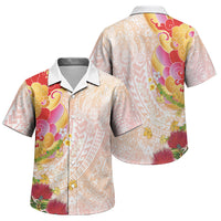 Japanese and Hawaiian Culture Fusion Family Matching Off The Shoulder Long Sleeve Dress and Hawaiian Shirt Irezumi with Turtles and Lei Kakau Pattern Sunset Vibe