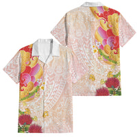 Japanese and Hawaiian Culture Fusion Family Matching Off Shoulder Maxi Dress and Hawaiian Shirt Irezumi with Turtles and Lei Kakau Pattern Sunset Vibe