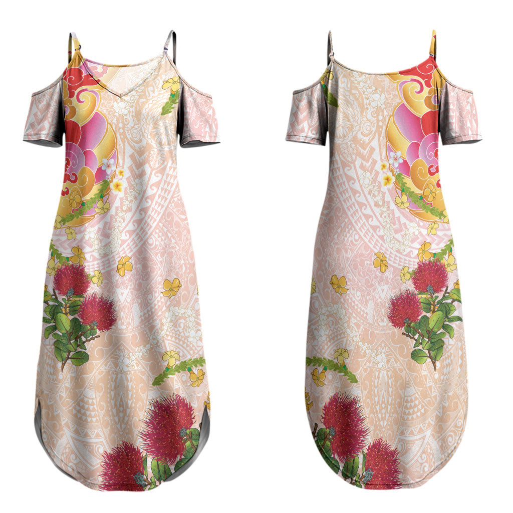 Japanese and Hawaiian Culture Fusion Family Matching Summer Maxi Dress and Hawaiian Shirt Irezumi with Turtles and Lei Kakau Pattern Sunset Vibe