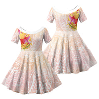 Japanese and Hawaiian Culture Fusion Family Matching Summer Maxi Dress and Hawaiian Shirt Irezumi with Turtles and Lei Kakau Pattern Sunset Vibe