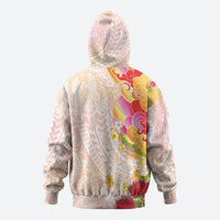 Japanese and Hawaiian Culture Fusion Hoodie Irezumi with Turtles and Lei Kakau Pattern Sunset Vibe