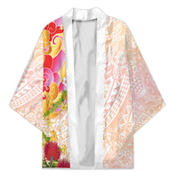 Japanese and Hawaiian Culture Fusion Kimono Irezumi with Turtles and Lei Kakau Pattern Sunset Vibe