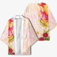 Japanese and Hawaiian Culture Fusion Kimono Irezumi with Turtles and Lei Kakau Pattern Sunset Vibe