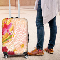 Japanese and Hawaiian Culture Fusion Luggage Cover Irezumi with Turtles and Lei Kakau Pattern Sunset Vibe