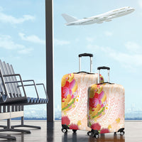 Japanese and Hawaiian Culture Fusion Luggage Cover Irezumi with Turtles and Lei Kakau Pattern Sunset Vibe