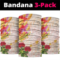 Japanese and Hawaiian Culture Fusion Neck Gaiter Irezumi with Turtles and Lei Kakau Pattern Sunset Vibe