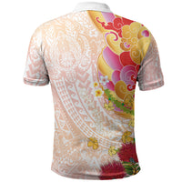 Japanese and Hawaiian Culture Fusion Polo Shirt Irezumi with Turtles and Lei Kakau Pattern Sunset Vibe