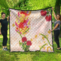 Japanese and Hawaiian Culture Fusion Quilt Irezumi with Turtles and Lei Kakau Pattern Sunset Vibe