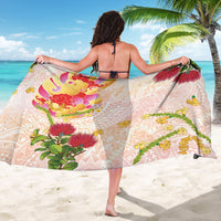 Japanese and Hawaiian Culture Fusion Sarong Irezumi with Turtles and Lei Kakau Pattern Sunset Vibe