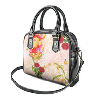 Japanese and Hawaiian Culture Fusion Shoulder Handbag Irezumi with Turtles and Lei Kakau Pattern Sunset Vibe
