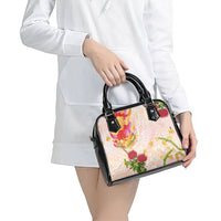 Japanese and Hawaiian Culture Fusion Shoulder Handbag Irezumi with Turtles and Lei Kakau Pattern Sunset Vibe