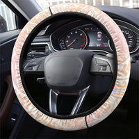 Japanese and Hawaiian Culture Fusion Steering Wheel Cover Irezumi with Turtles and Lei Kakau Pattern Sunset Vibe