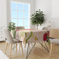 Japanese and Hawaiian Culture Fusion Tablecloth Irezumi with Turtles and Lei Kakau Pattern Sunset Vibe