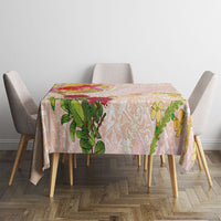 Japanese and Hawaiian Culture Fusion Tablecloth Irezumi with Turtles and Lei Kakau Pattern Sunset Vibe