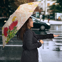 Japanese and Hawaiian Culture Fusion Umbrella Irezumi with Turtles and Lei Kakau Pattern Sunset Vibe