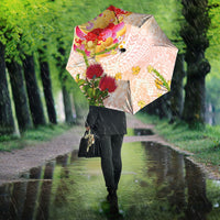 Japanese and Hawaiian Culture Fusion Umbrella Irezumi with Turtles and Lei Kakau Pattern Sunset Vibe