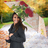 Japanese and Hawaiian Culture Fusion Umbrella Irezumi with Turtles and Lei Kakau Pattern Sunset Vibe