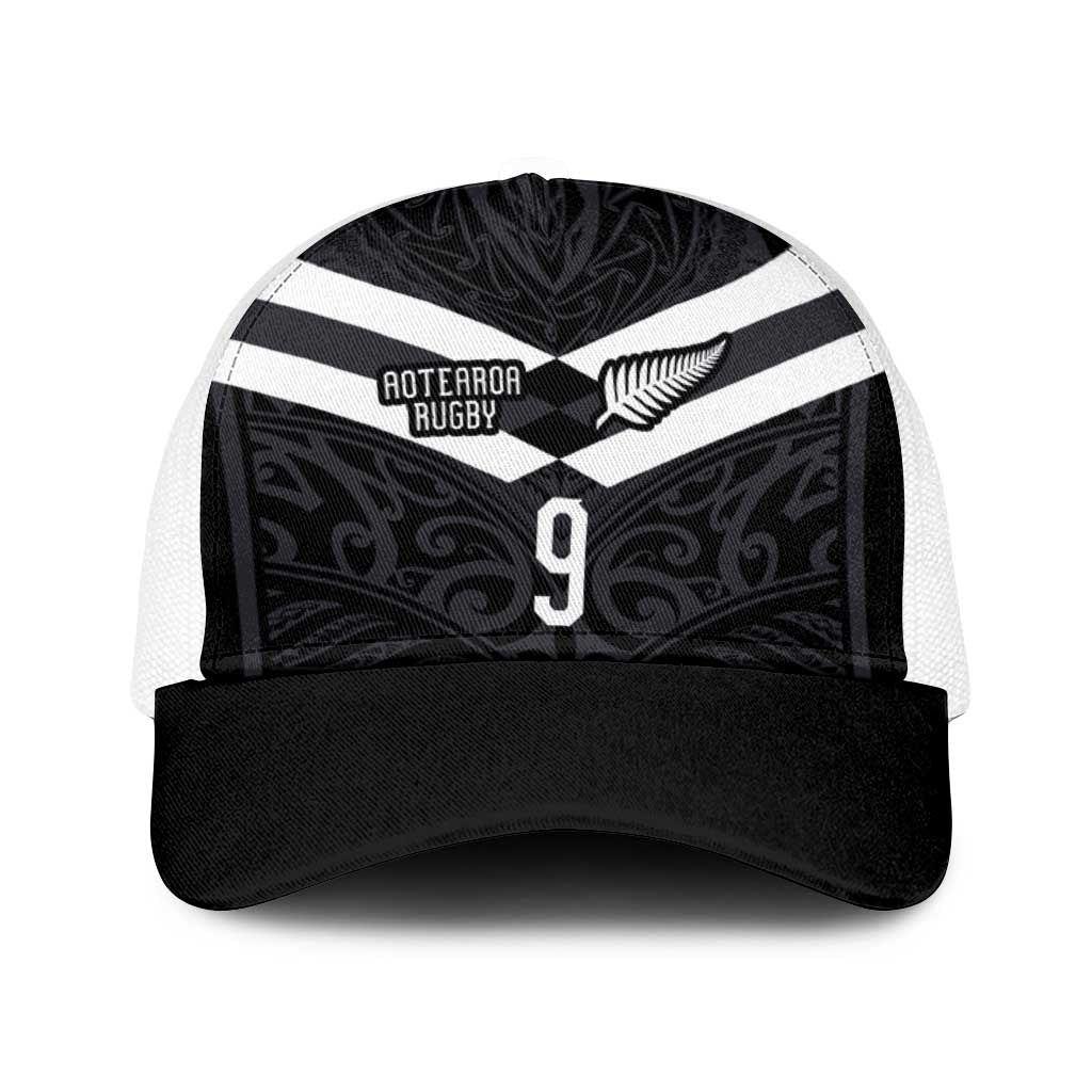 Custom Aotearoa Rugby Baseball Net Cap Maori Tribal Motifs Stripes-Sporty Style