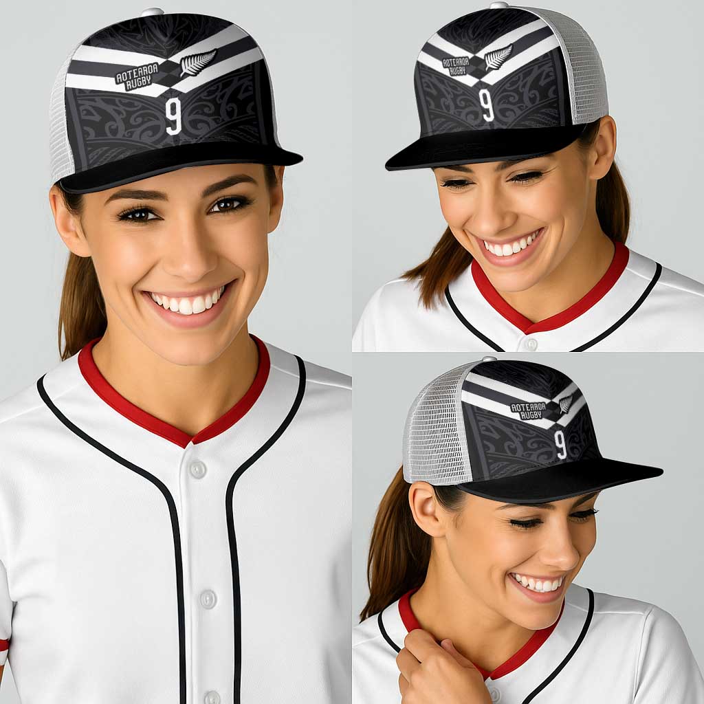 Custom Aotearoa Rugby Baseball Net Cap Maori Tribal Motifs Stripes-Sporty Style