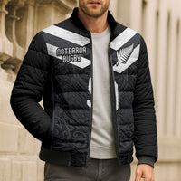 Aotearoa Rugby Custom Bomber Puffer Jacket Maori Tribal Motifs Stripes-Sporty Style