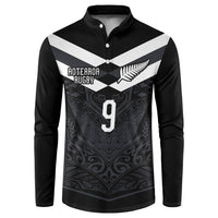 Aotearoa Rugby Custom Button Sweatshirt Maori Tribal Motifs Stripes-Sporty Style