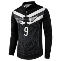 Aotearoa Rugby Custom Button Sweatshirt Maori Tribal Motifs Stripes-Sporty Style