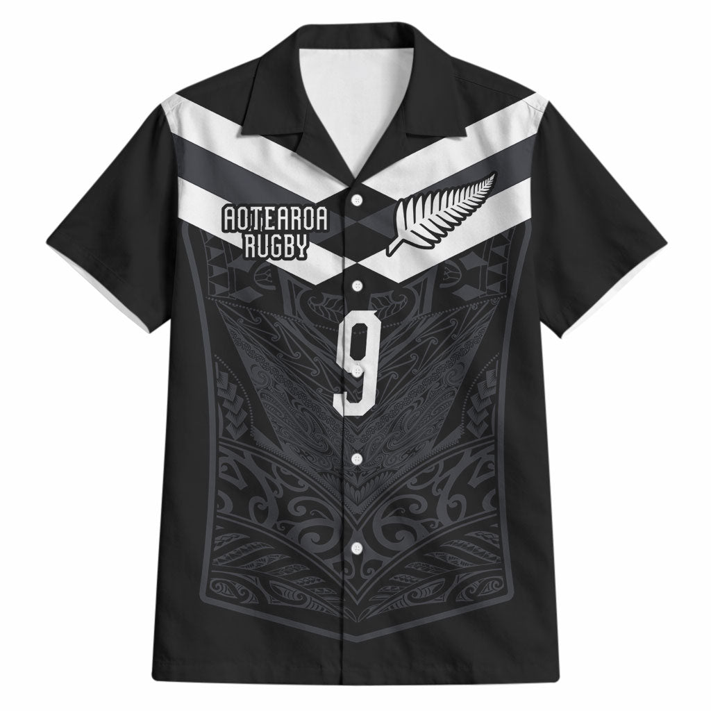 Aotearoa Rugby Custom Hawaiian Shirt Maori Tribal Motifs Stripes-Sporty Style