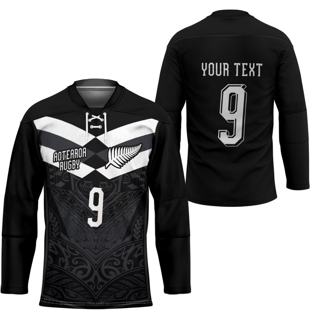 Aotearoa Rugby Custom Hockey Jersey Maori Tribal Motifs Stripes-Sporty Style