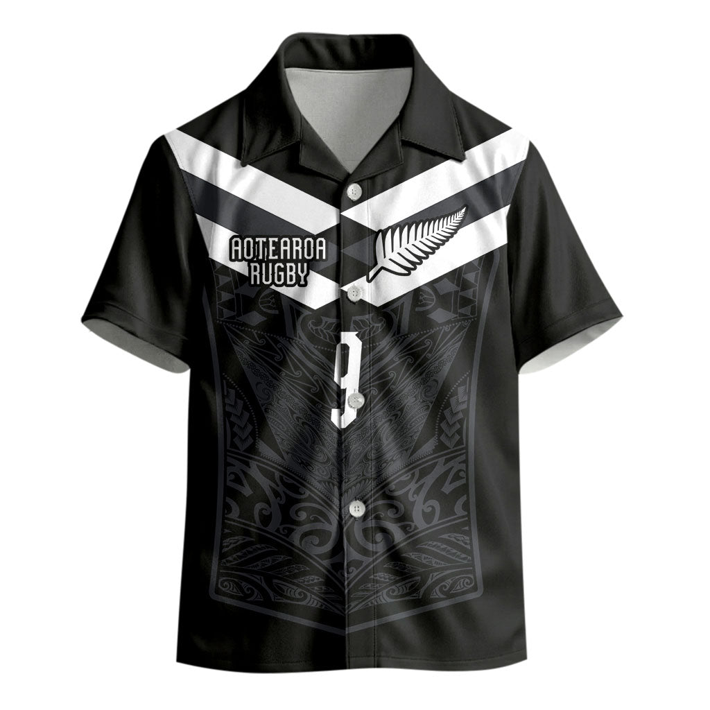 Aotearoa Rugby Custom Kid Hawaiian Shirt Maori Tribal Motifs Stripes-Sporty Style