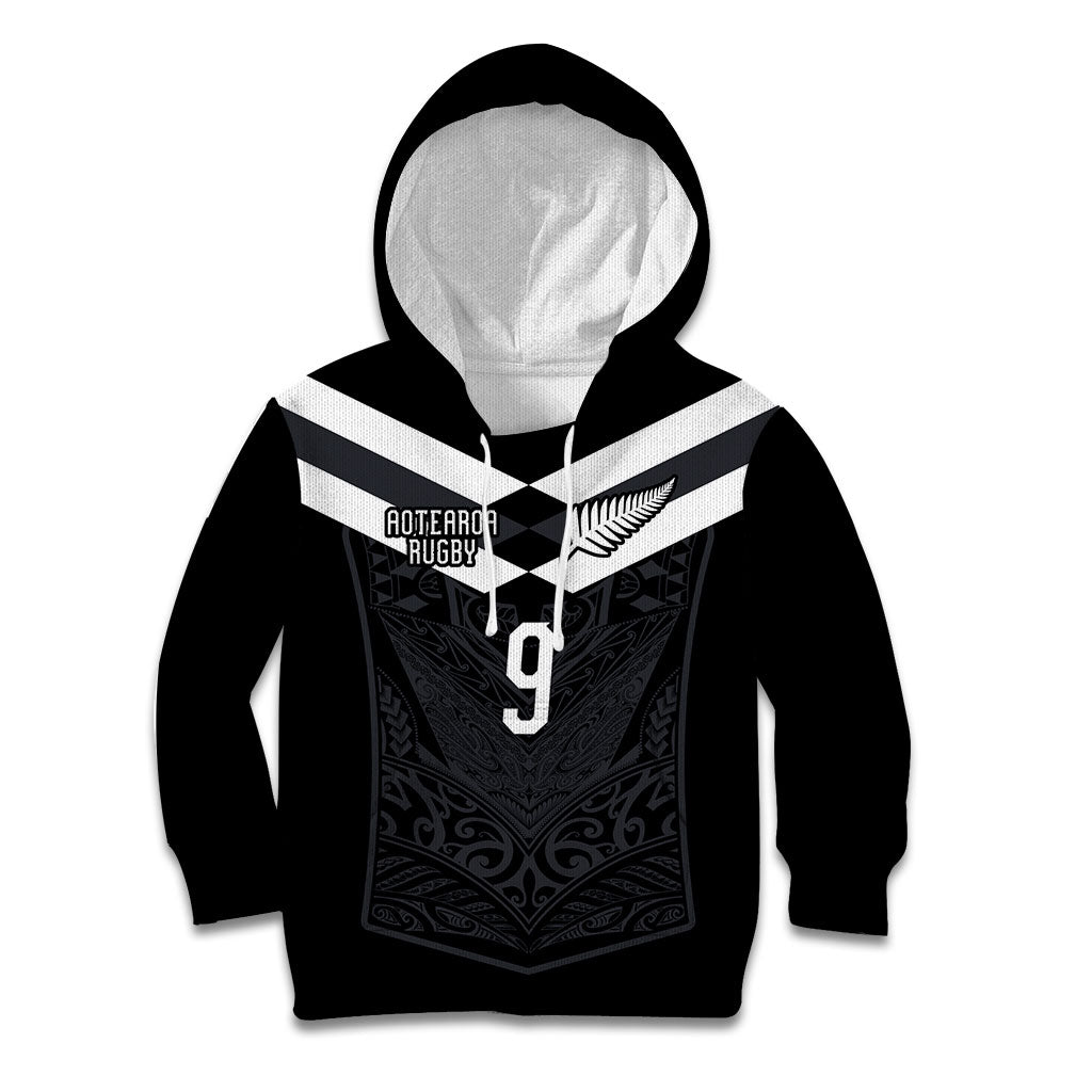 Aotearoa Rugby Custom Kid Hoodie Maori Tribal Motifs Stripes-Sporty Style
