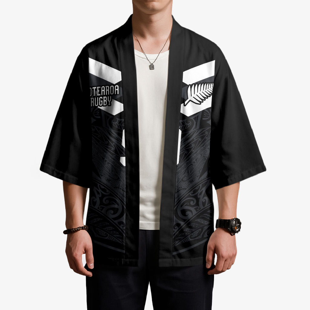 Aotearoa Rugby Custom Kimono Maori Tribal Motifs Stripes-Sporty Style