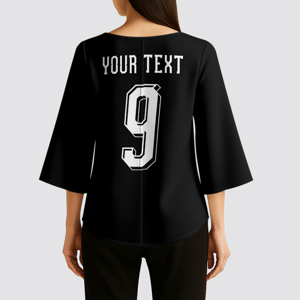 Aotearoa Rugby Custom Kimono Sleeve Blouse Maori Tribal Motifs Stripes-Sporty Style