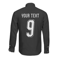 Aotearoa Rugby Custom Long Sleeve Button Shirt Maori Tribal Motifs Stripes-Sporty Style