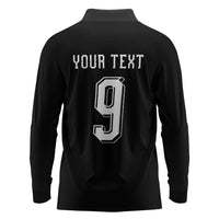 Aotearoa Rugby Custom Long Sleeve Polo Shirt Maori Tribal Motifs Stripes-Sporty Style