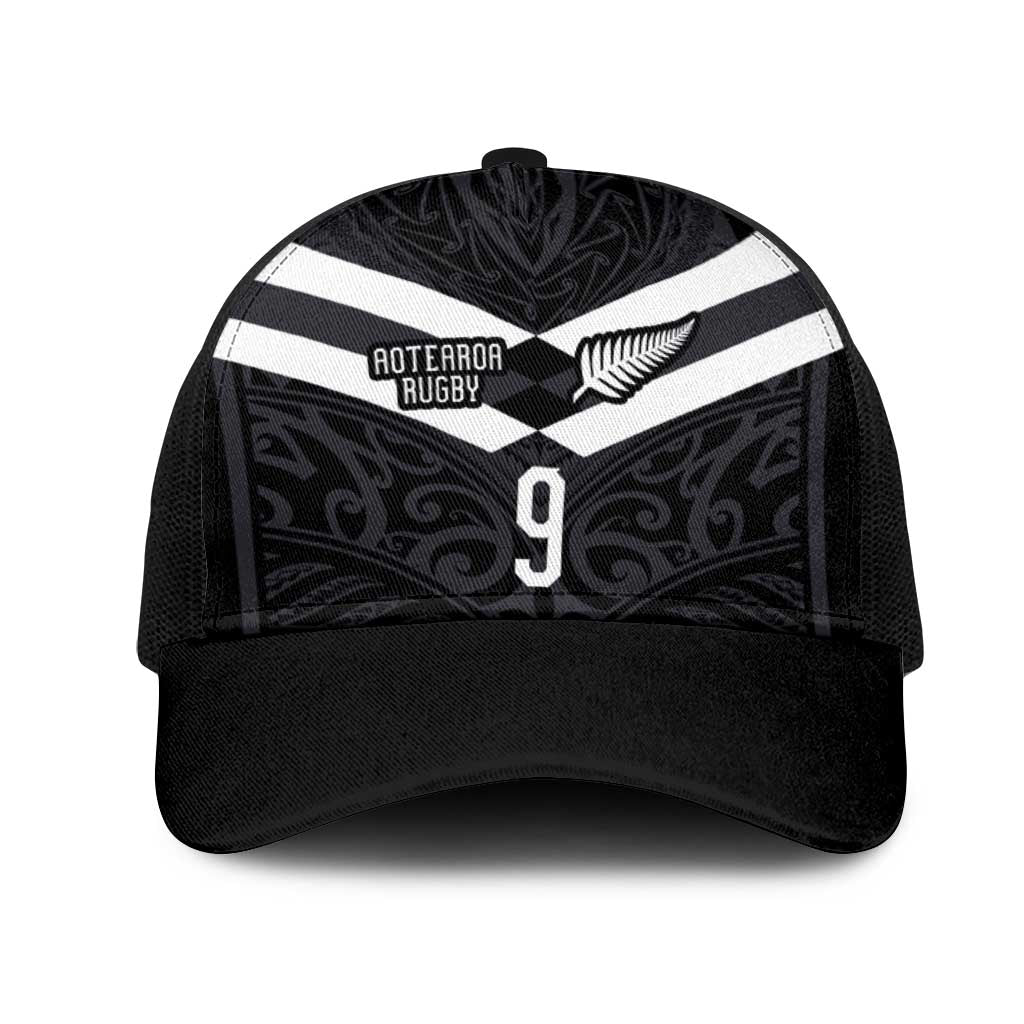 Custom Aotearoa Rugby Mesh Trucker Cap Maori Tribal Motifs Stripes-Sporty Style
