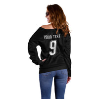 Aotearoa Rugby Custom Off Shoulder Sweater Maori Tribal Motifs Stripes-Sporty Style