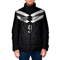 Aotearoa Rugby Custom Padded Jacket Maori Tribal Motifs Stripes-Sporty Style