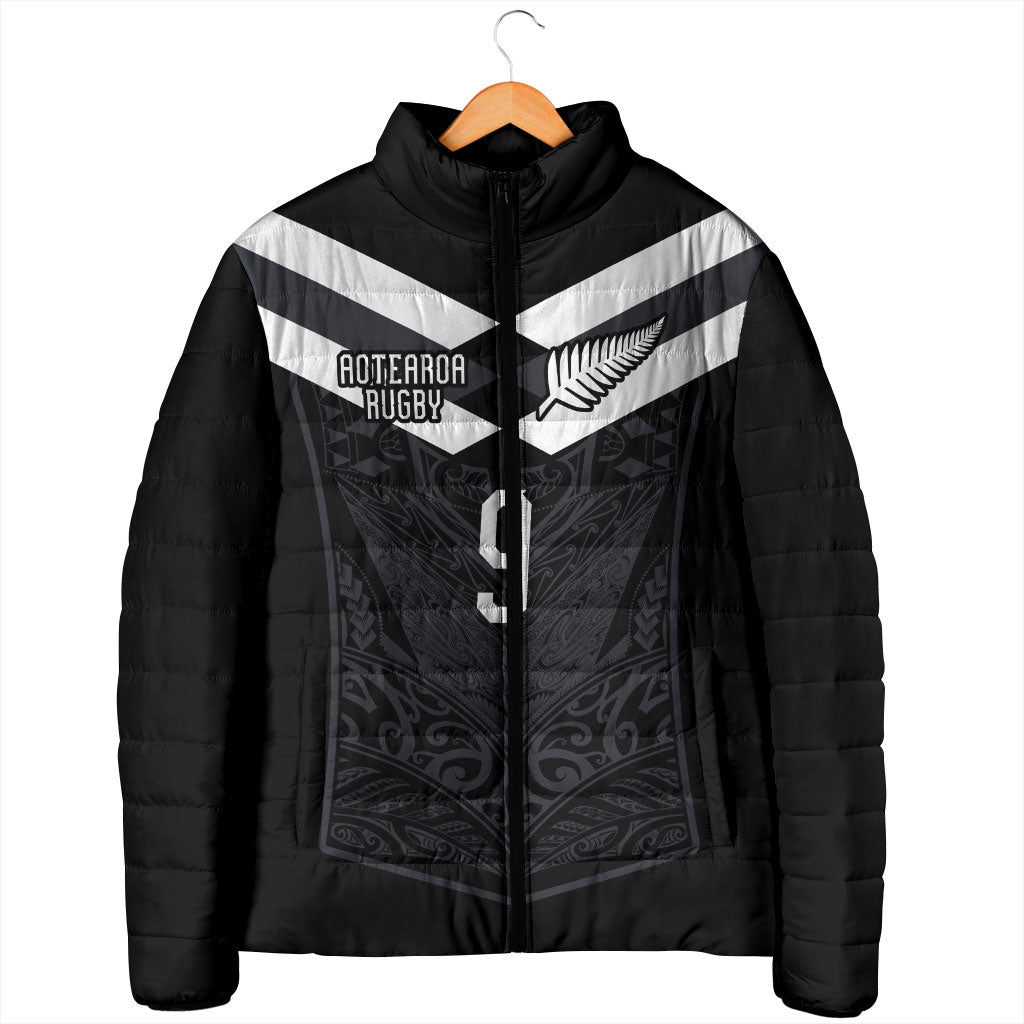 Aotearoa Rugby Custom Padded Jacket Maori Tribal Motifs Stripes-Sporty Style